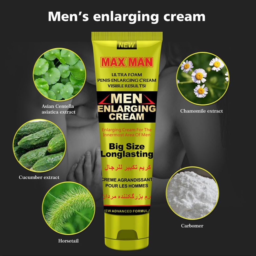 Men's Massage Cream Penis Becomes Longer Thicker Enhancement Men Energy for Care Delay Performance Boost Strength (50g) (Red) - DragonVitality