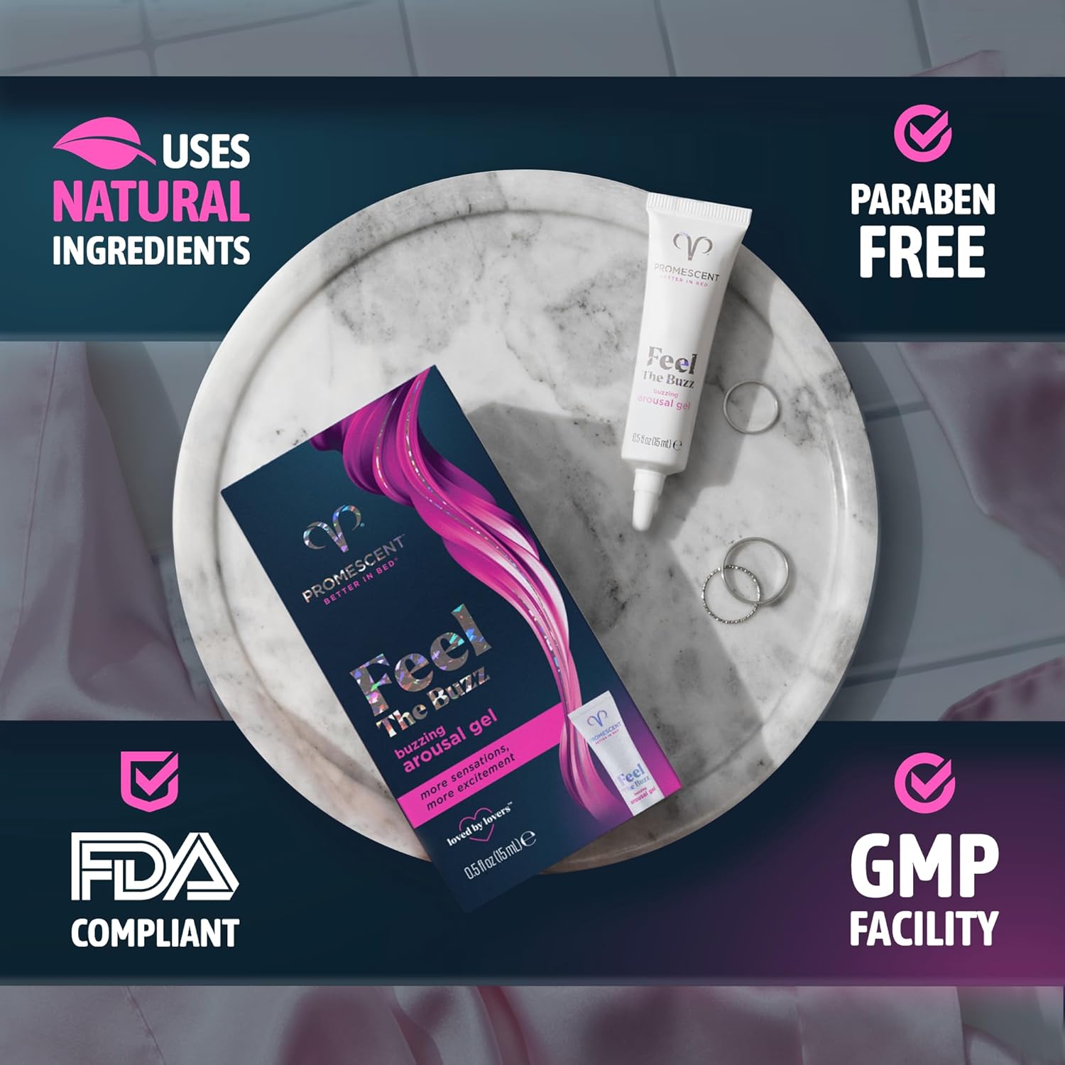 Promescent Buzzing Gel for Women – Arousal Enhancing Intimate Lubricant, Non-Sticky & Long-Lasting, Personal Lube for Increased Heightened Feeling, 75 Uses (15ml) - DragonVitality