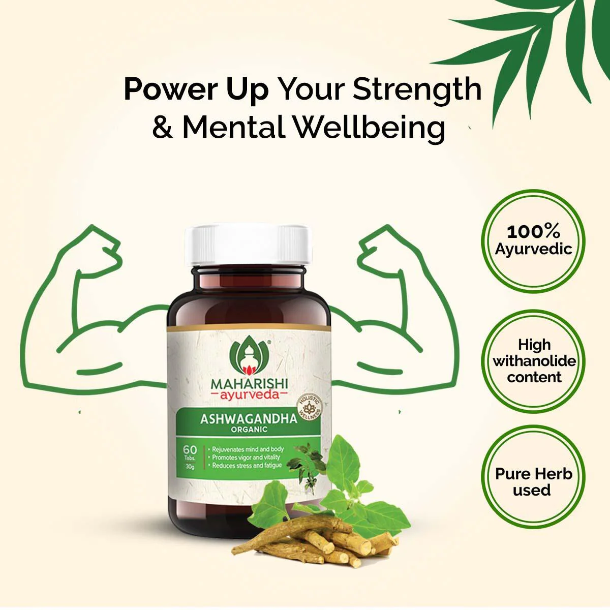 Organic Ashwagandha Tablets For boosting strength and relieving stress - DragonVitality