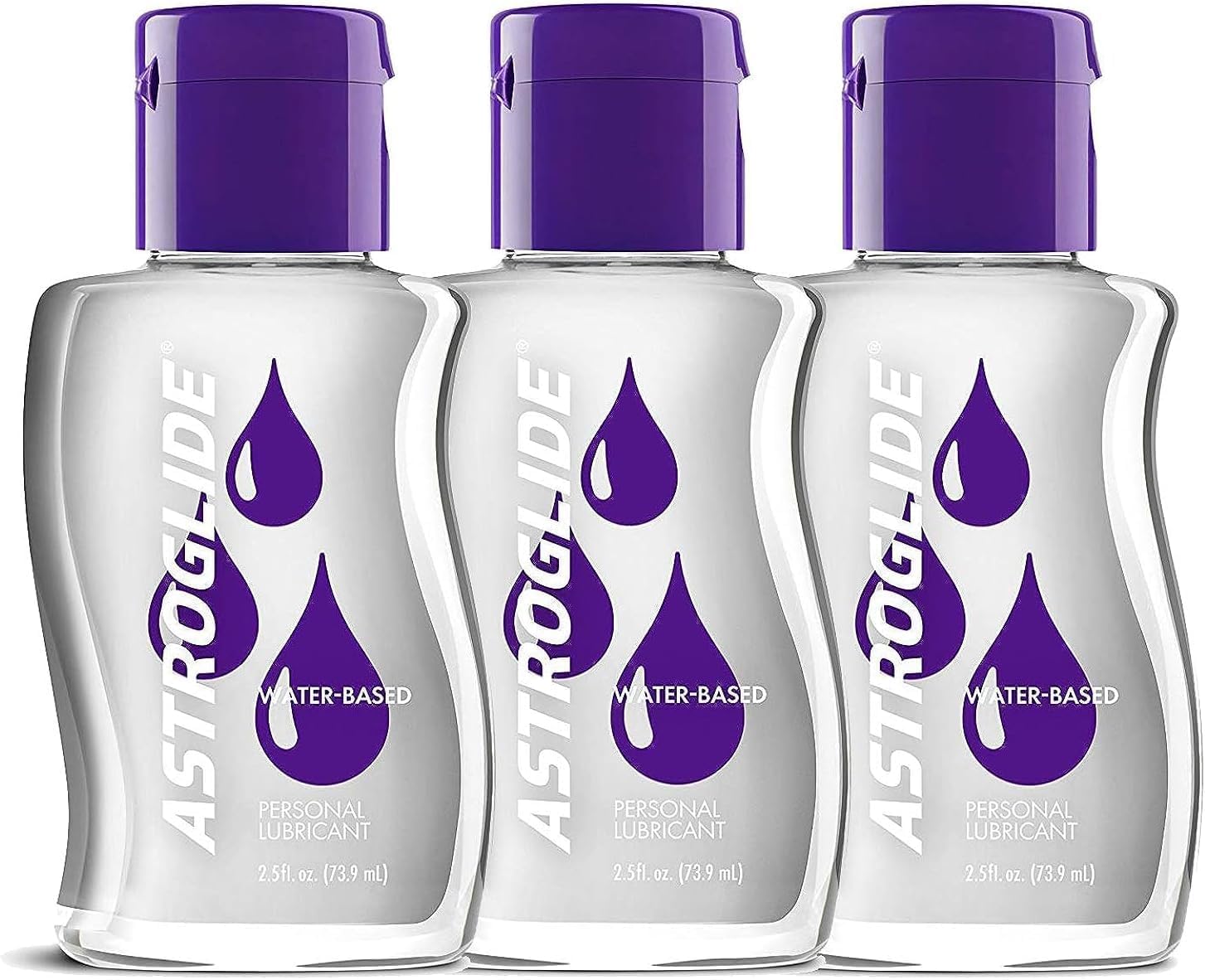 Astroglide Water Based Lube (2.5oz), Liquid Personal Lubricant, Long-Lasting Sex Lube for Men, Women and Couples, Travel-Friendly Size (Pack of 3) - DragonVitality