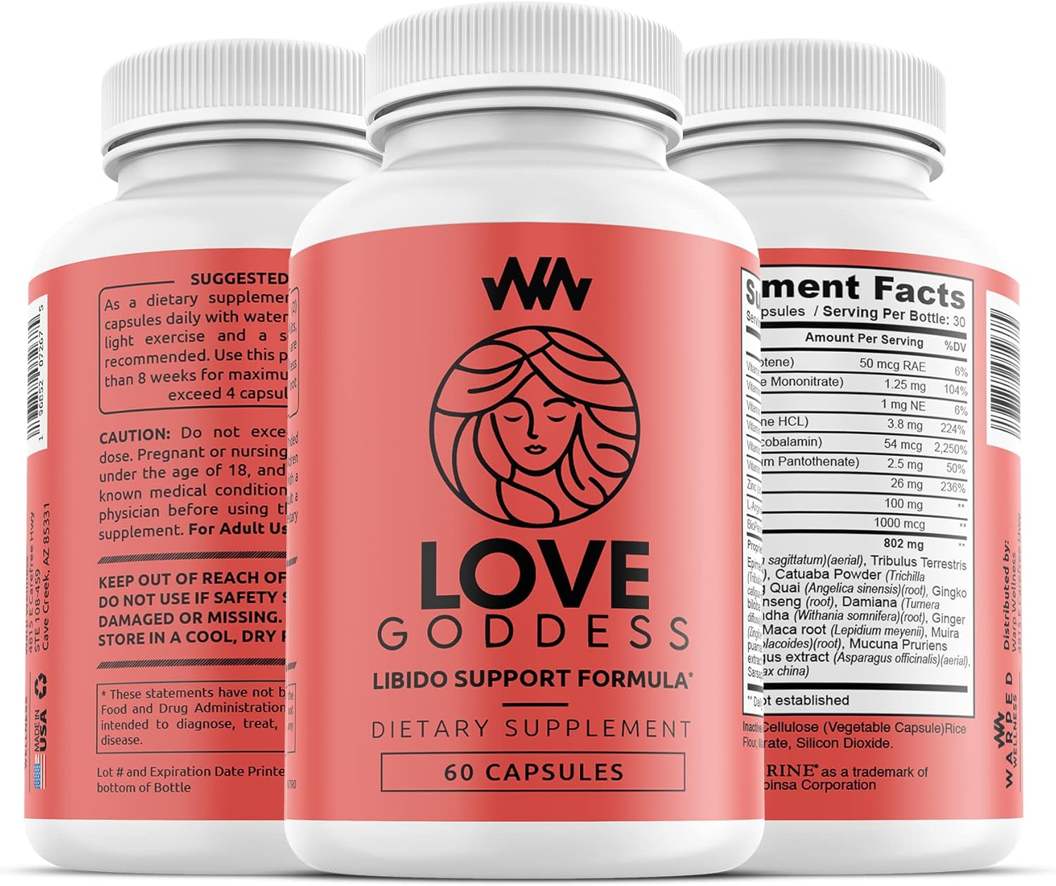 Womens Supplement That Boosts Libido | Enhance Intimacy, Passion and Desire | Miura Puama for Female Specific Arousal | Love Goddess | Vitamin | Warped Wellness - DragonVitality