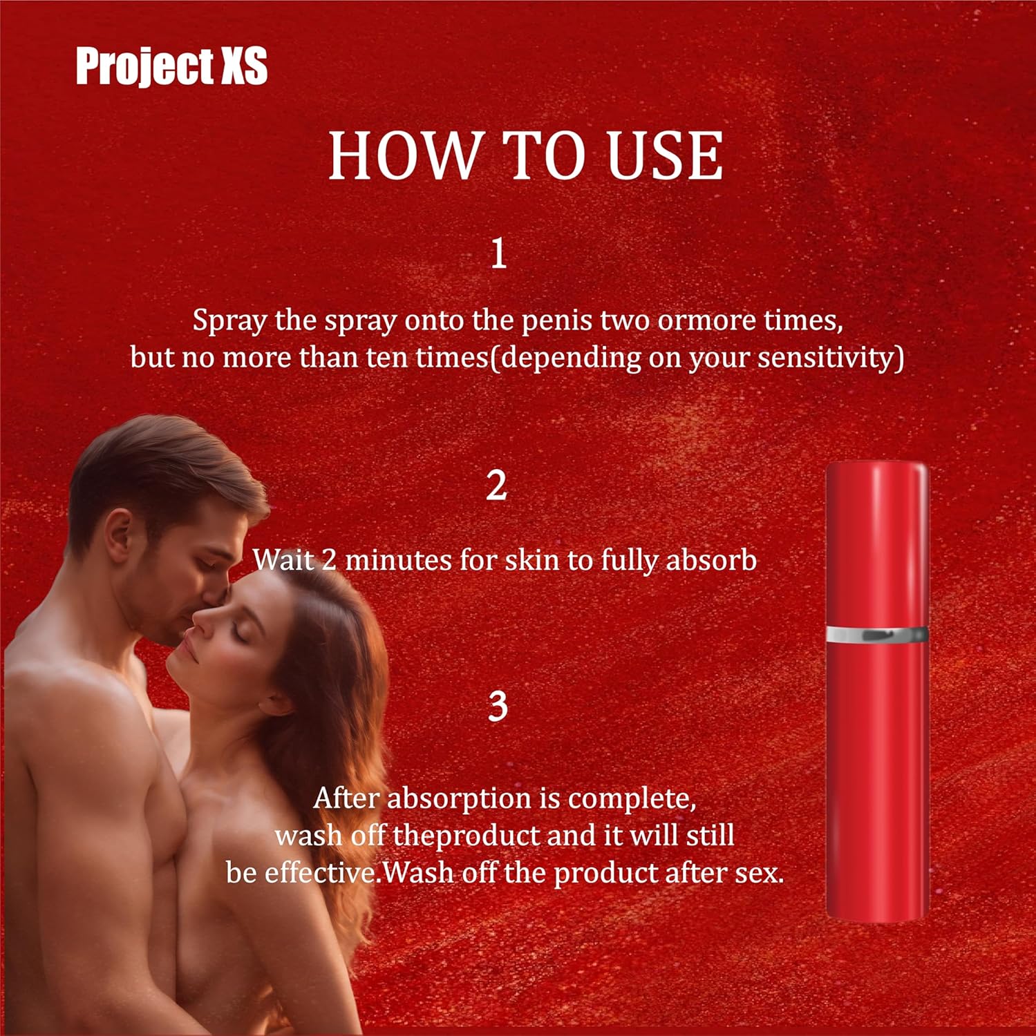 Project XS-Enhancers - Desensitizing Delay Spray for Men clinically Proven to Help You Last Longer in Bed - Delay Sprayer - DragonVitality