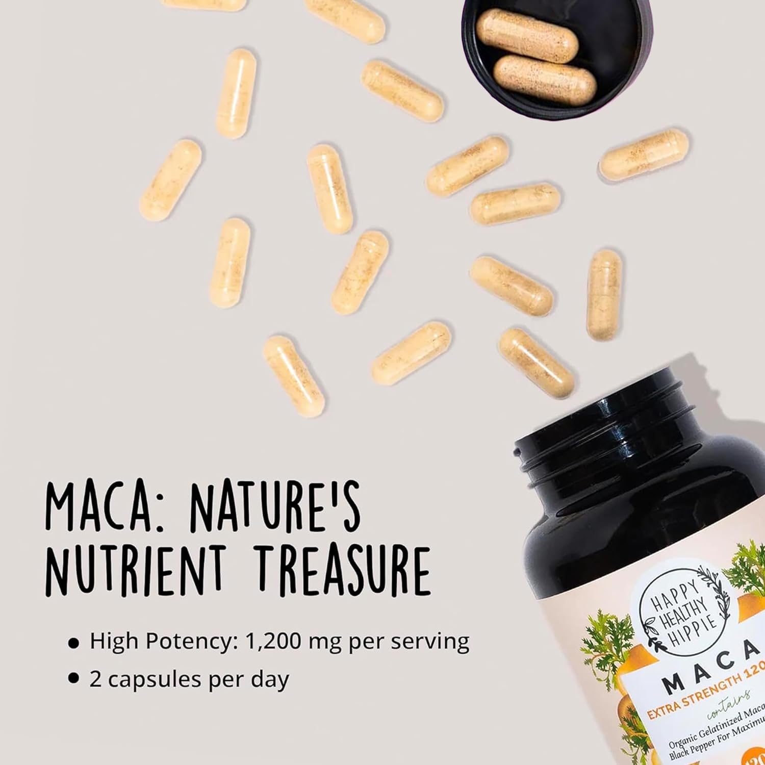 Organic Maca Root Capsules 1200 mg – Libido Booster for Women Fast Acting & Potent | Aphrodisiac Supplement | Energy Pills from Peru | Includes Black Pepper for High Absorption | Vegan, 120 Ct - DragonVitality