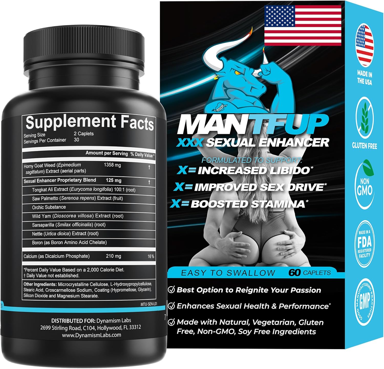MANTFUP Daily Sexual Enhancer for Men | Boost Libido, Testosterone, Pleasure & Performance, Fast-Acting Enhancement | Potenciadores de Testosterona - DragonVitality