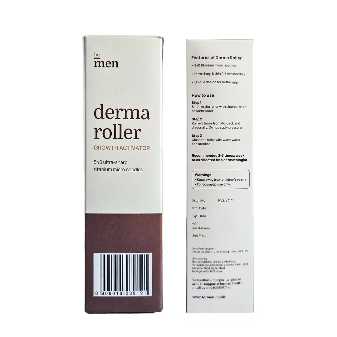 Derma Roller for Hair Growth – 540 Titanium Needles for Scalp & Beard - DragonVitality