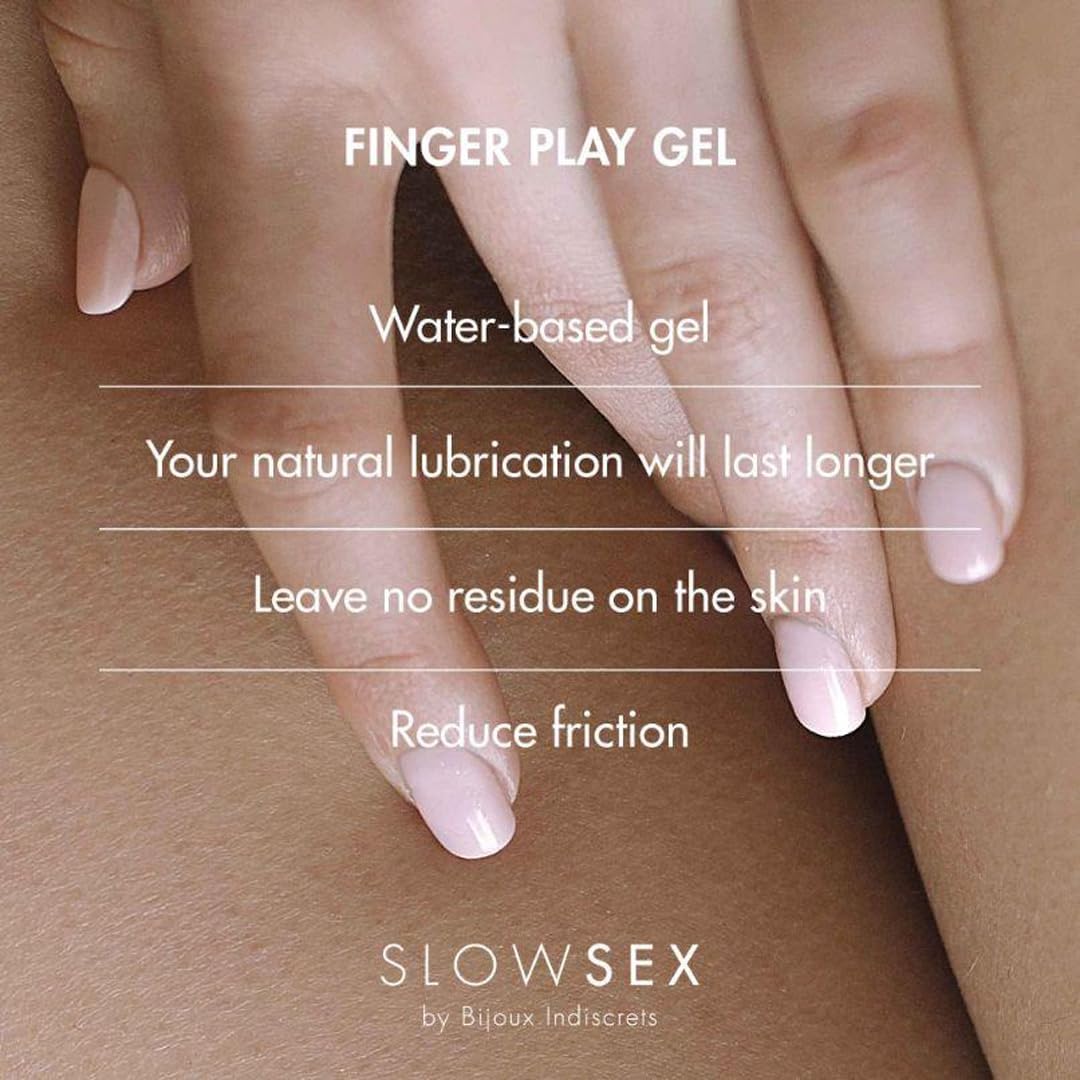 Bijoux Indiscrets Slow Sex Line Finger Play Gel - Pleasure Gel - Personal Sexual Gel for Women - Masturbating Love Gel - Sexy Toys and Condoms Friendly Sex Gel - Clit Stimulation Hot Gel - 1 Fl Oz - DragonVitality