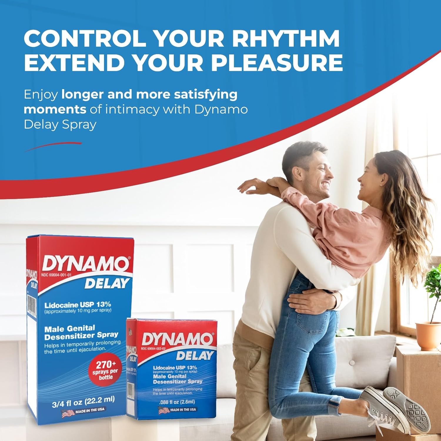 Dynamo Delay Spray for Men – 13% Lidocaine Numbing Spray to Help You Last Longer – 2 Pack Climax Control – FDA Registered, Better Value - DragonVitality