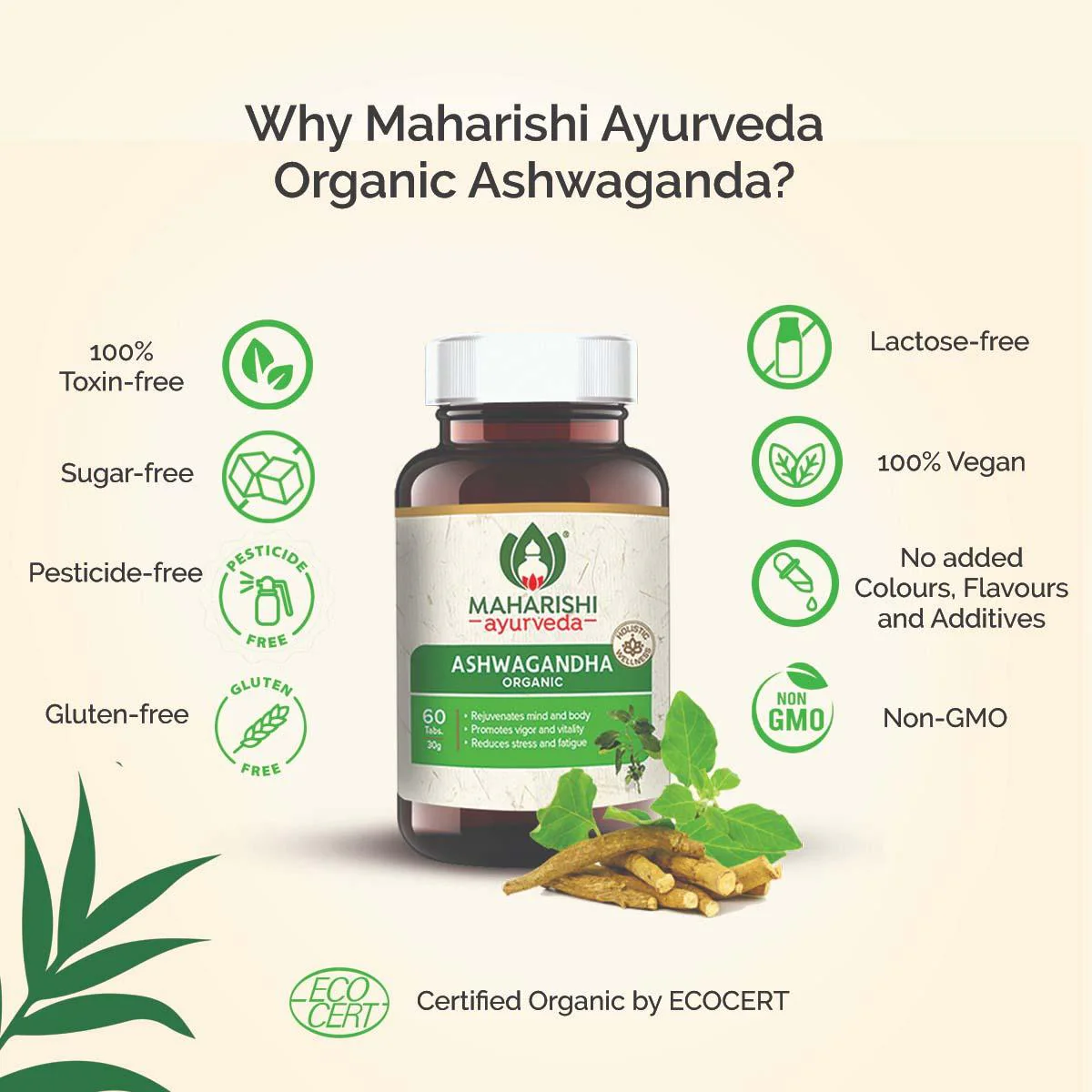 Organic Ashwagandha Tablets For boosting strength and relieving stress - DragonVitality