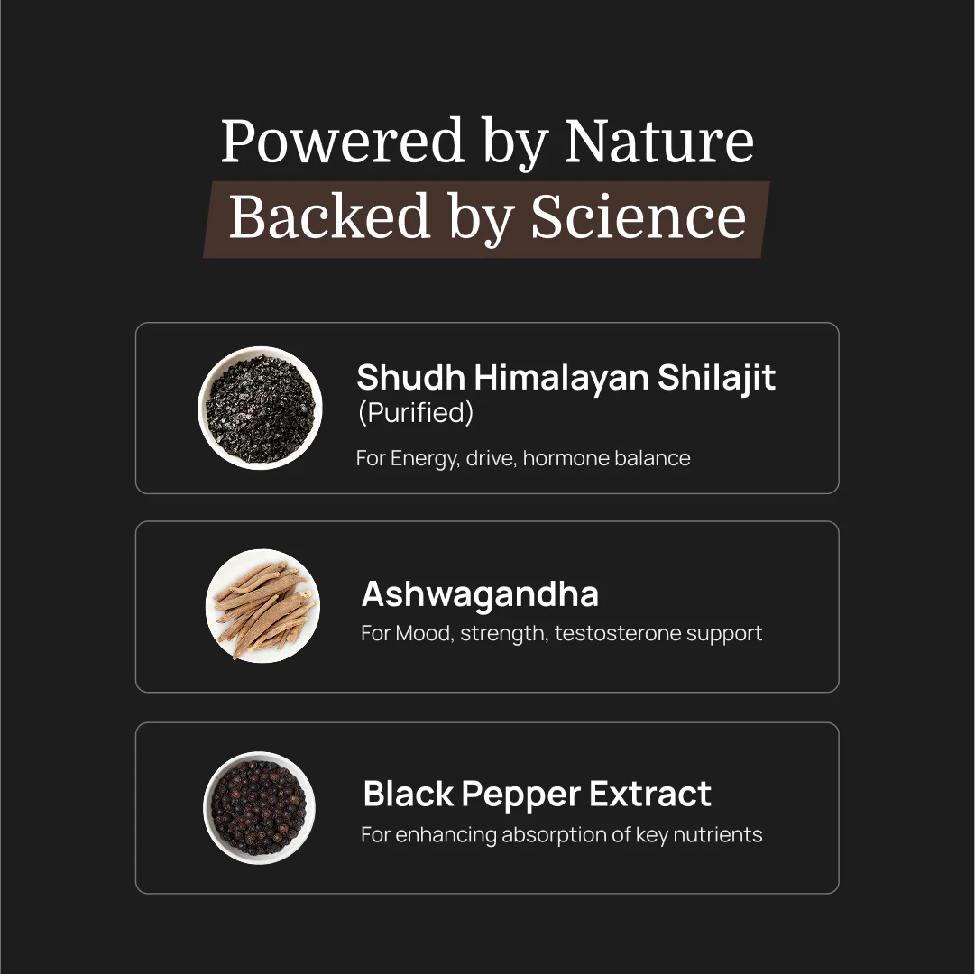 Shudh Himalayan Shilajit & Ashwagandha – Vitality, Mood & Performance Capsules for Men - DragonVitality
