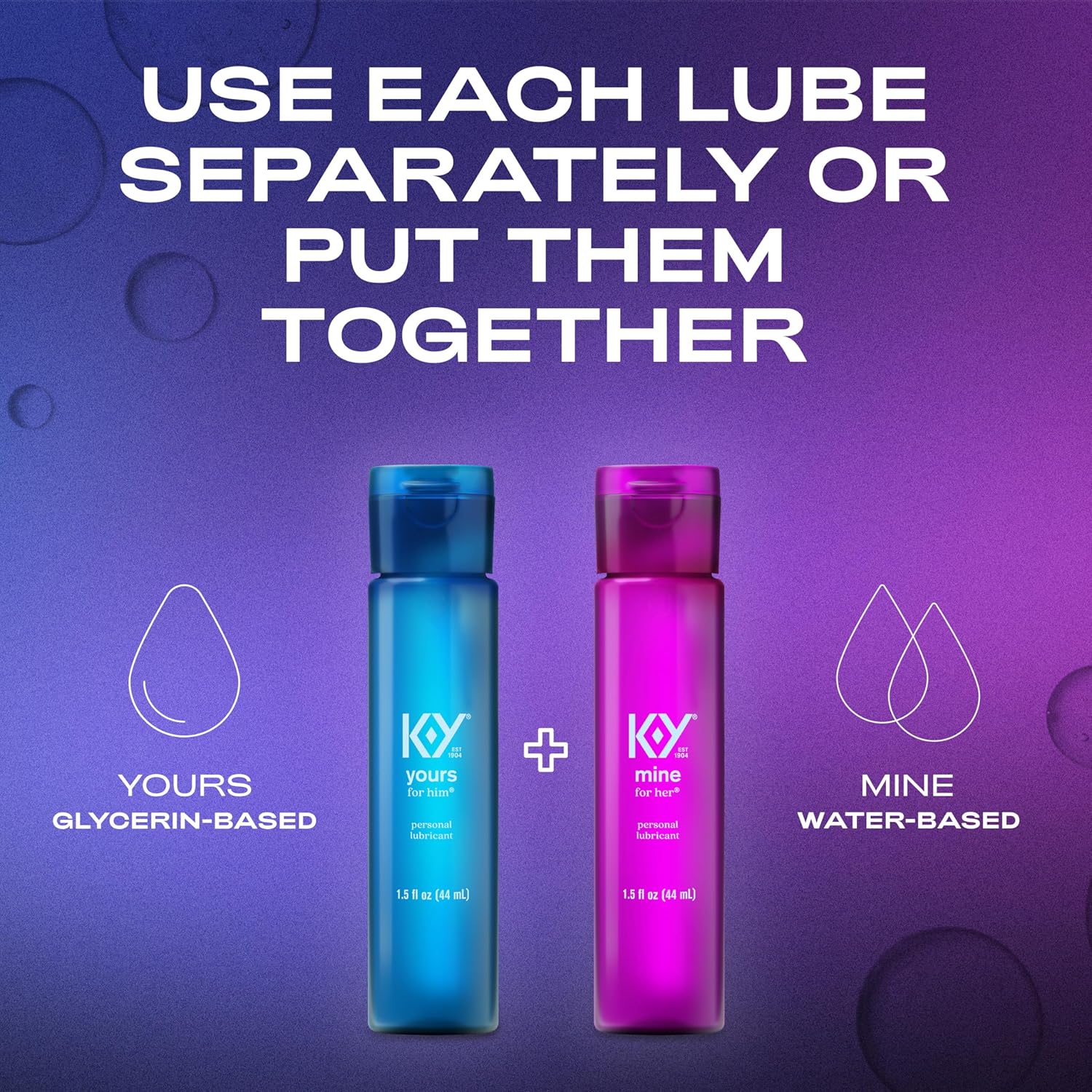 K-Y & Mine Couples Lubricant, Personal Lubricant & Intimate Gel, Sex Lube, Clear, 3 Fl Oz - DragonVitality