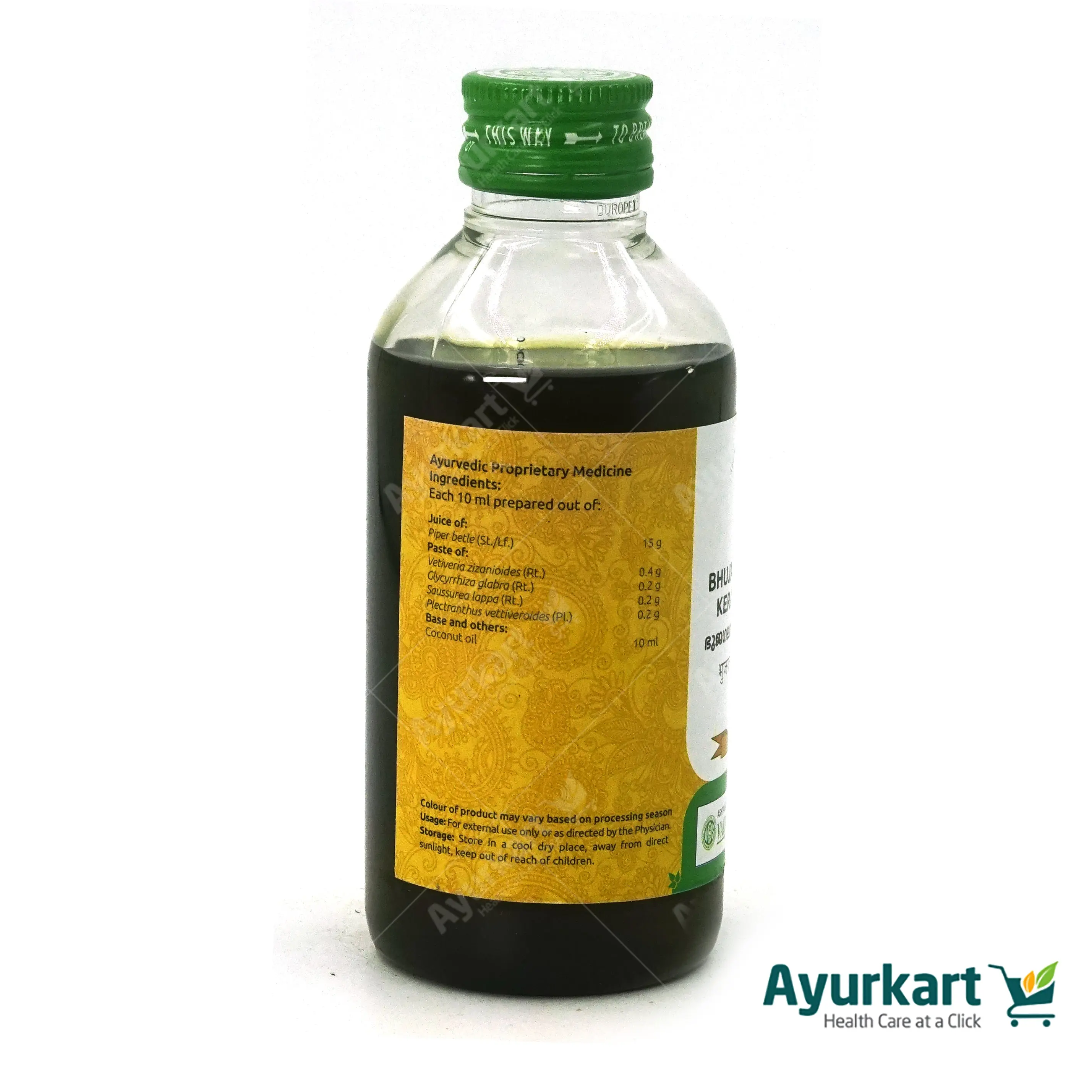 Bhujagalathadi Kera Thailam - 200ML - Vaidyaratnam - DragonVitality