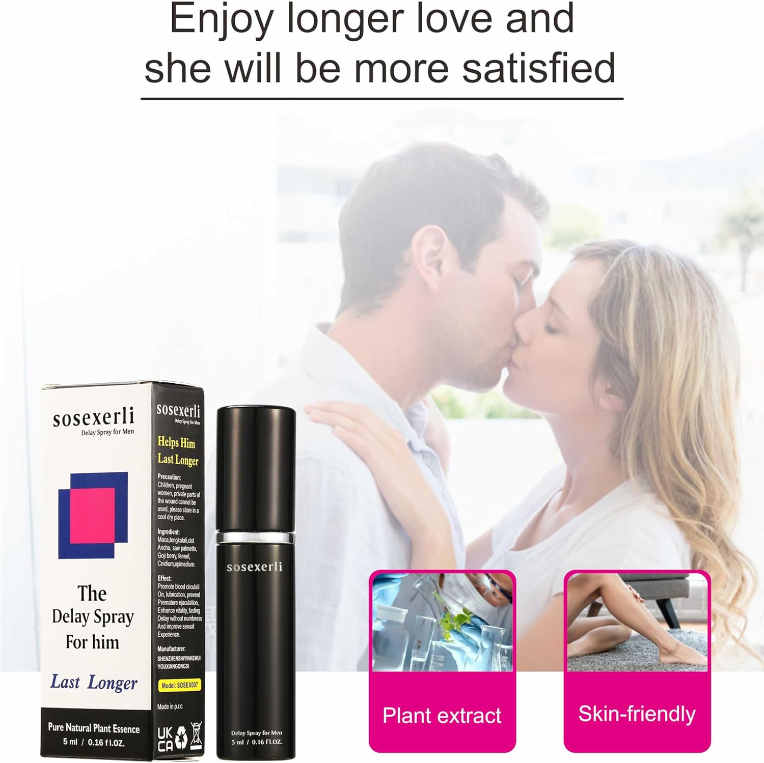 The Delay Spray for Men, Effectively Enhanced-Extends Men's Time and Enhances Comfort, Climax Control to Last Longer in Bed + Prolong Climax for Him，60 Pumps - DragonVitality