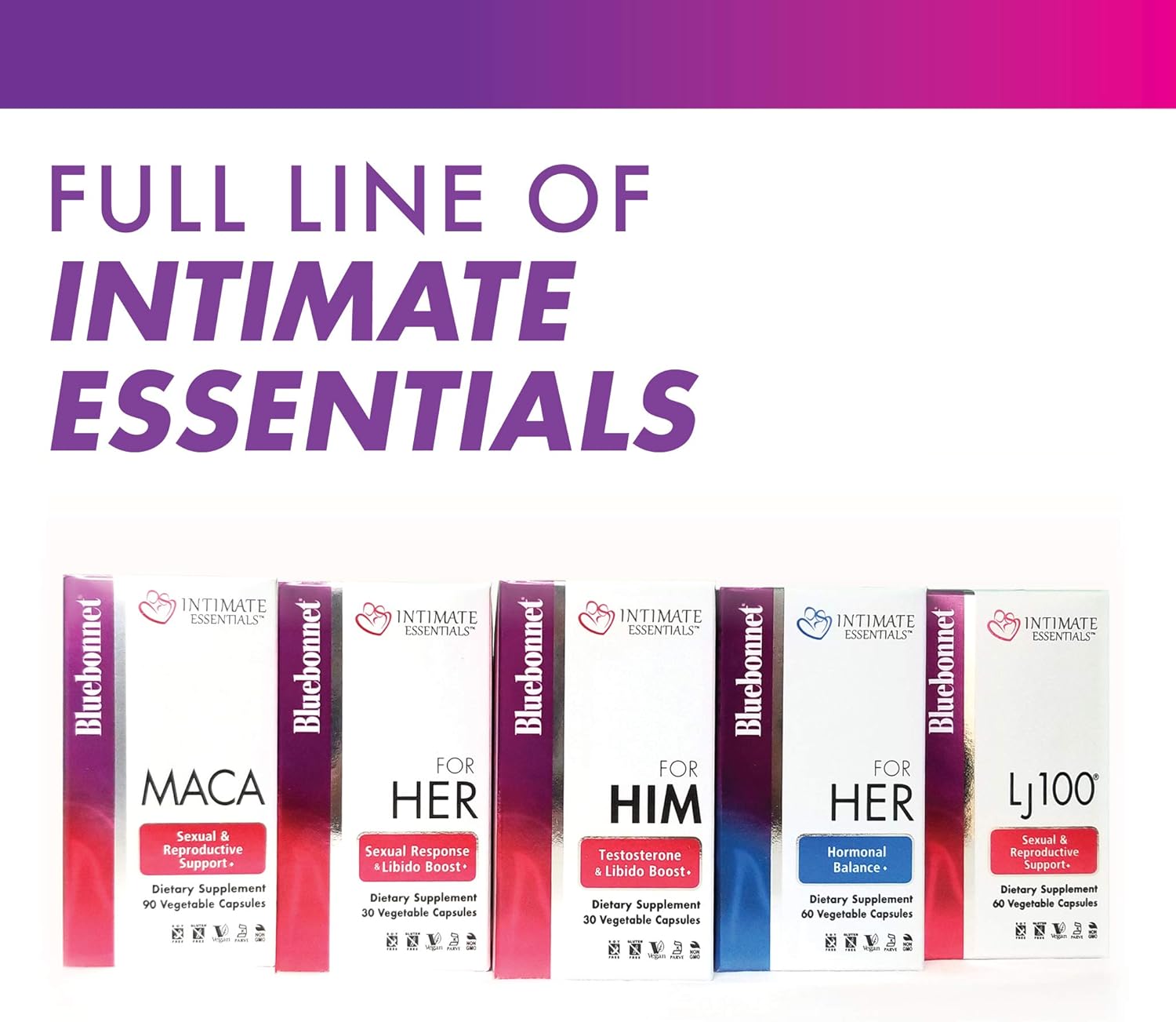 Bluebonnet Nutrition Intimate Essentials for Him, Testosterone & Libido Boost*, on-GMO, Vegan, Kosher Certified, Gluten-Free, Soy-Free, Milk-Free, 60 Vegetable Capsules, 30 Servings - DragonVitality