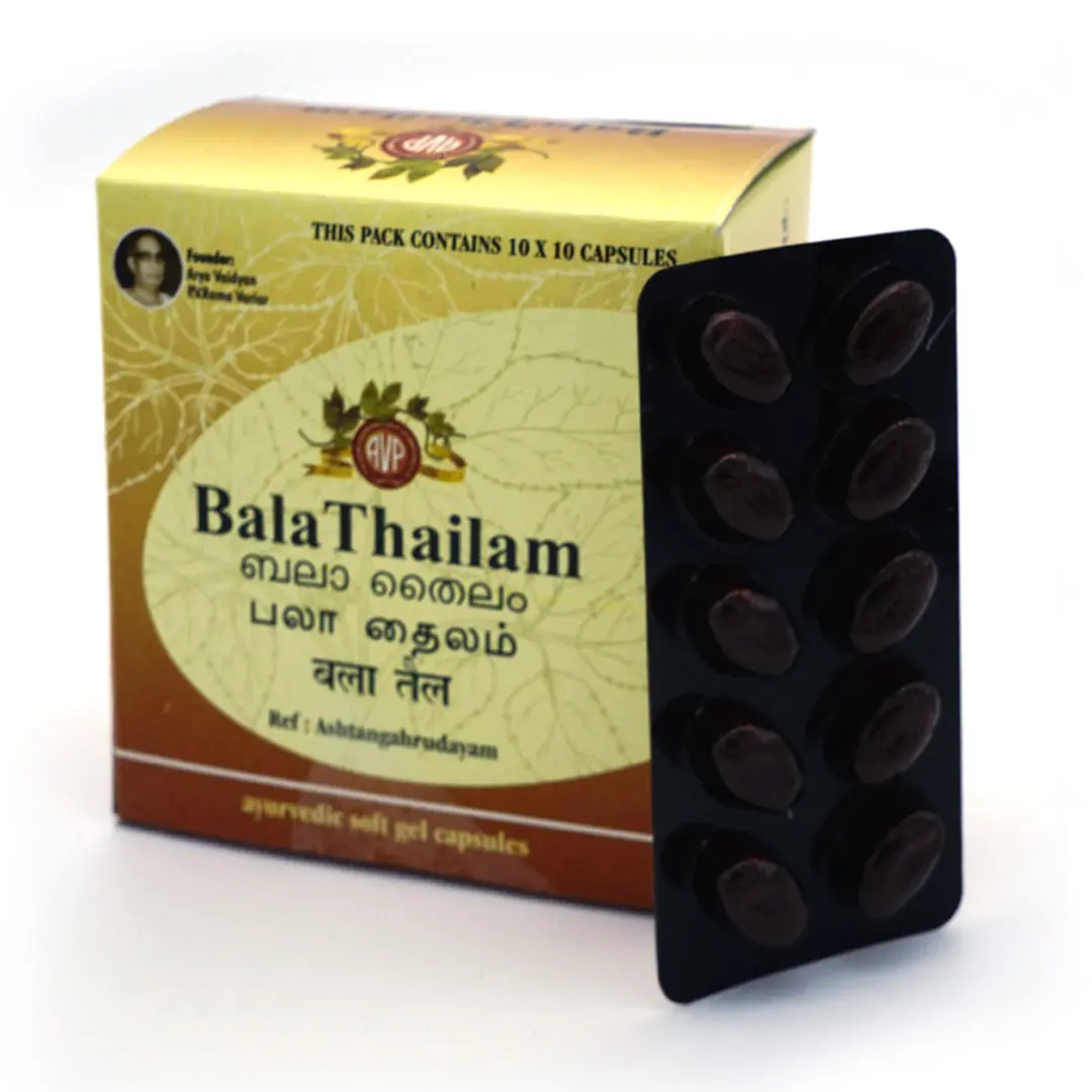 Bala Thailam Gel Capsule 100 Nos tablet - AVP Ayurveda