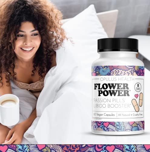 Flower Power 'Passion Pills' Potent Libido Booster for Women | Comprehensive Women's Libido Enhancer | Dynamic Energy Booster for Women - 60 ct Vegan - DragonVitality