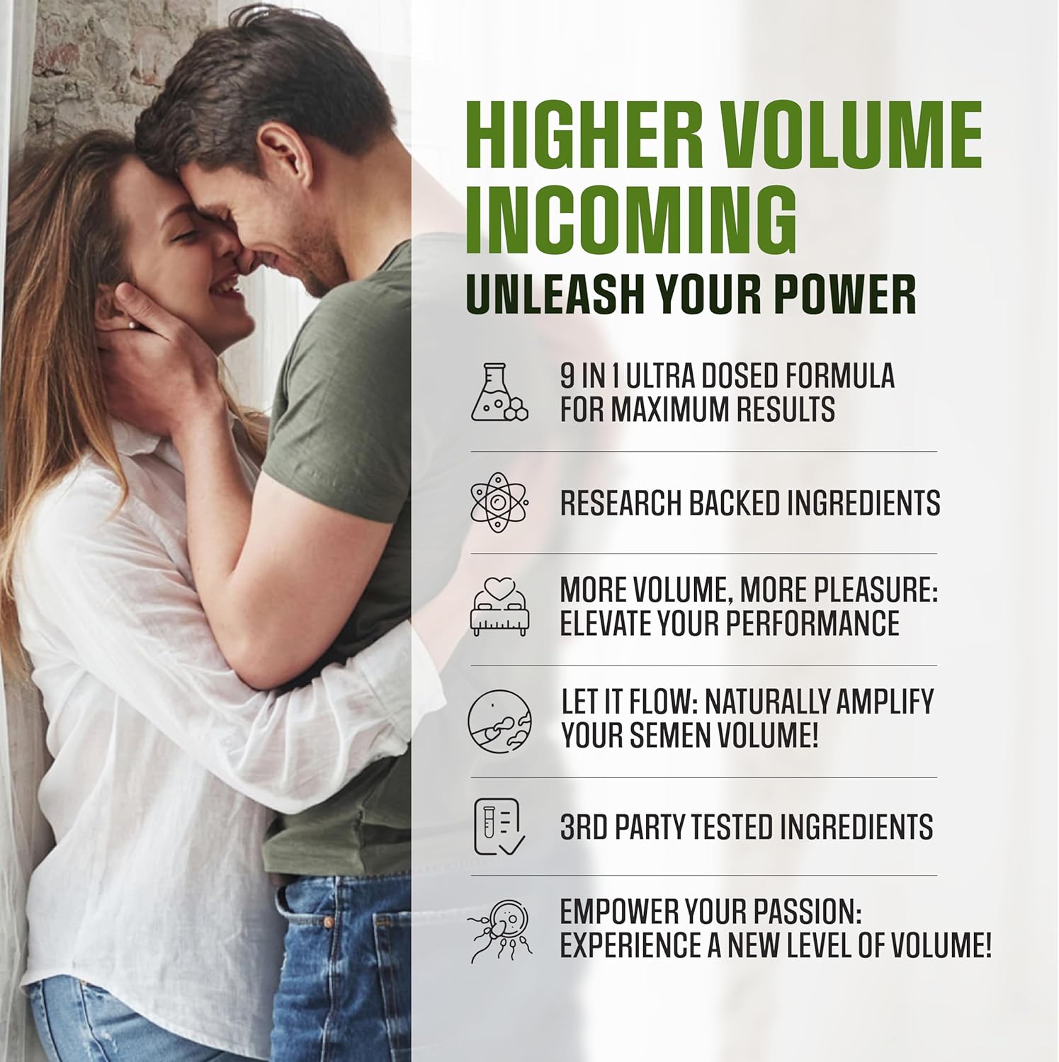 Semen Volume Booster for Men - Pills for Men Fast Acting Blood Flow for Male Size Enlargement + Load Size | 9 Research Backed Ingredients for Girth, Size, Stamina & Desire - 60 Capsules - DragonVitality