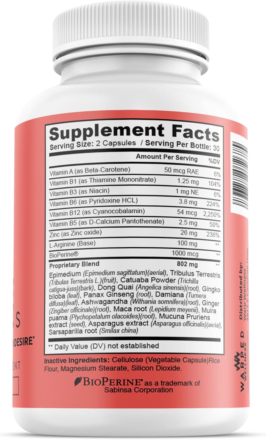 Womens Supplement That Boosts Libido | Enhance Intimacy, Passion and Desire | Miura Puama for Female Specific Arousal | Love Goddess | Vitamin | Warped Wellness - DragonVitality