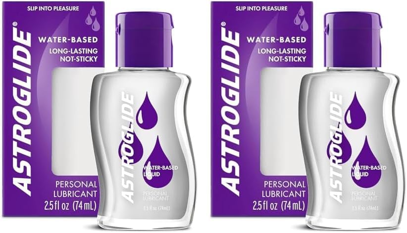 Astroglide Water Based Lube (2.5oz), Liquid Personal Lubricant, Long-Lasting Sex Lube for Men, Women and Couples, Travel-Friendly Size (Pack of 3) - DragonVitality