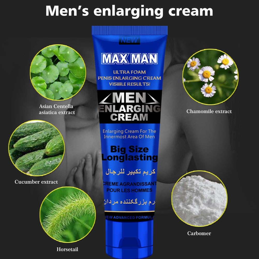 NAOLVE Men's Massage Cream, Sexual Enhancement Erection Cream, Penis Energy Massage Essential Oil, Men Massage Oil for Sex, Penis Becomes Longer Thicker,for Care Delay Performance Boost Strength-50g - DragonVitality