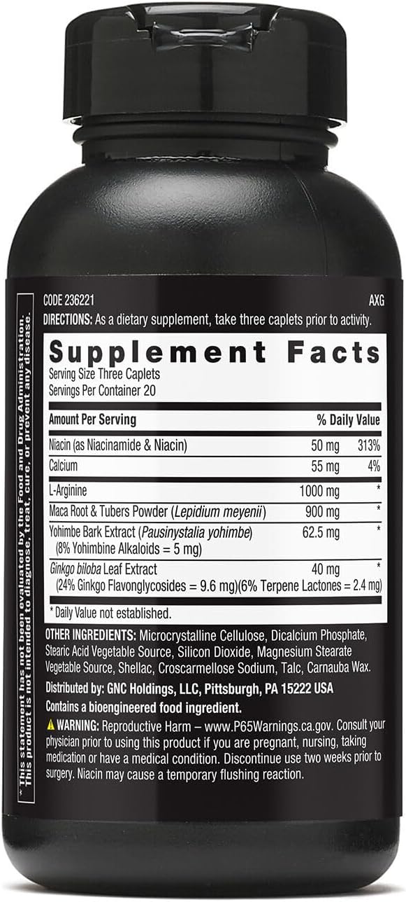GNC Men's Maca Man, Twin Pack, 60 Caplets per Box, Fuels Nitric Oxide Production for Enhanced Blood Flow - DragonVitality
