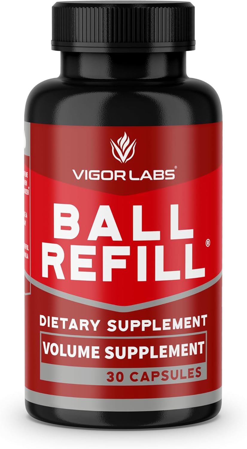 BALL REFILL by Vigor Labs Semen Volumizer & Male Enhancement Supplement | Boost Sexual Drive & Libido | Improve Orgasms & Sexual Performance | Increase Semen Volume | 30 Capsules - DragonVitality