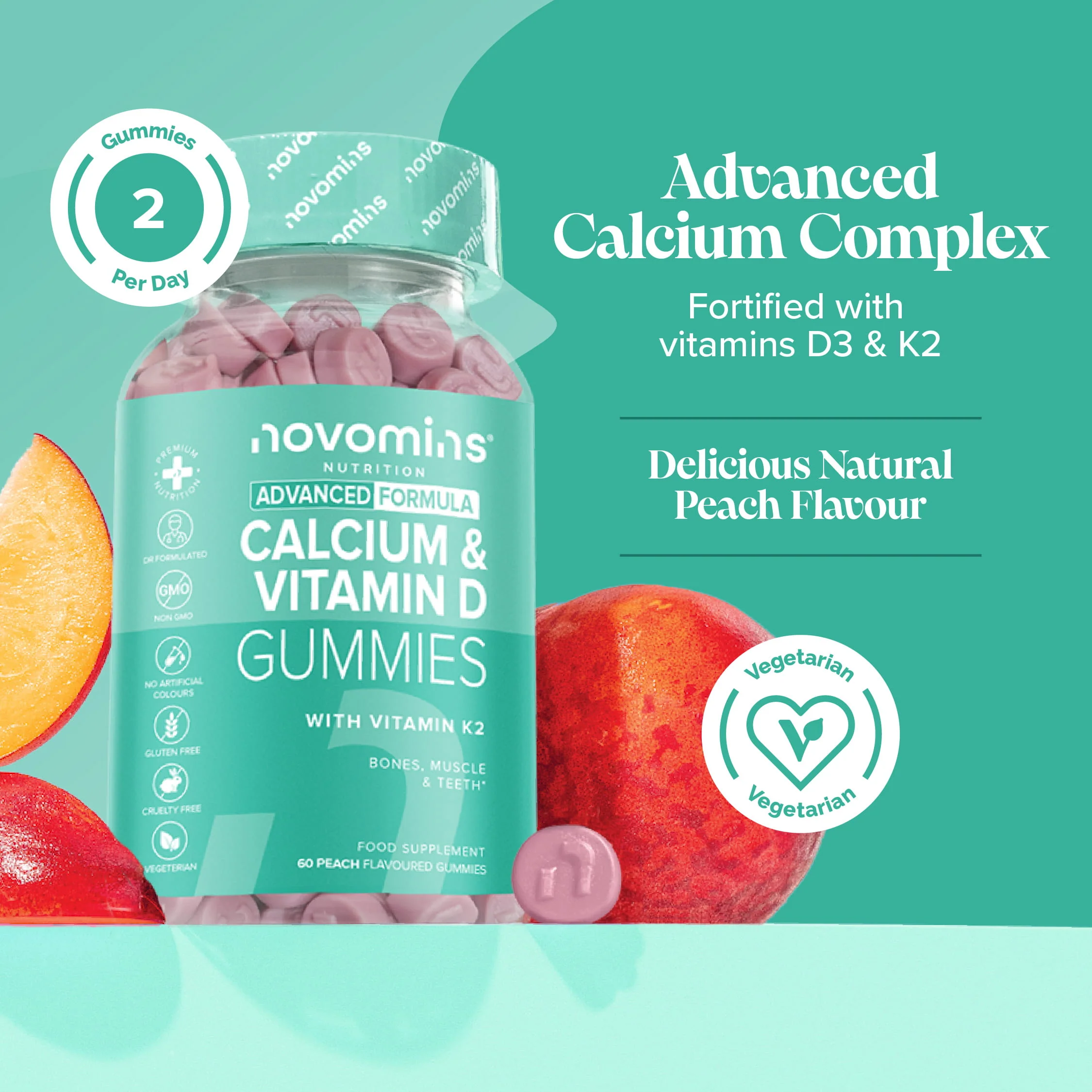 Calcium, Vitamin D & K2 Gummies