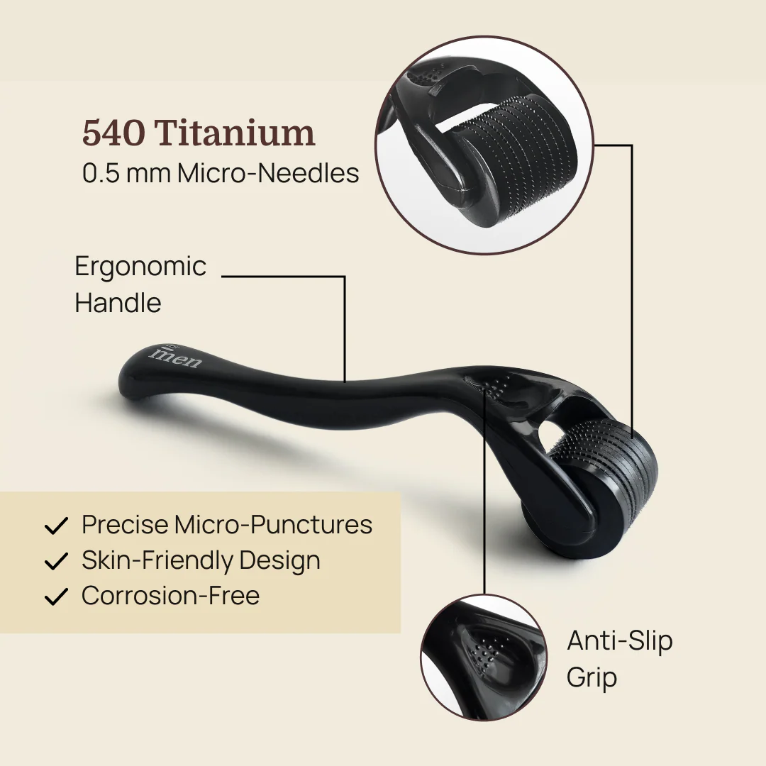 Derma Roller for Hair Growth – 540 Titanium Needles for Scalp & Beard - DragonVitality
