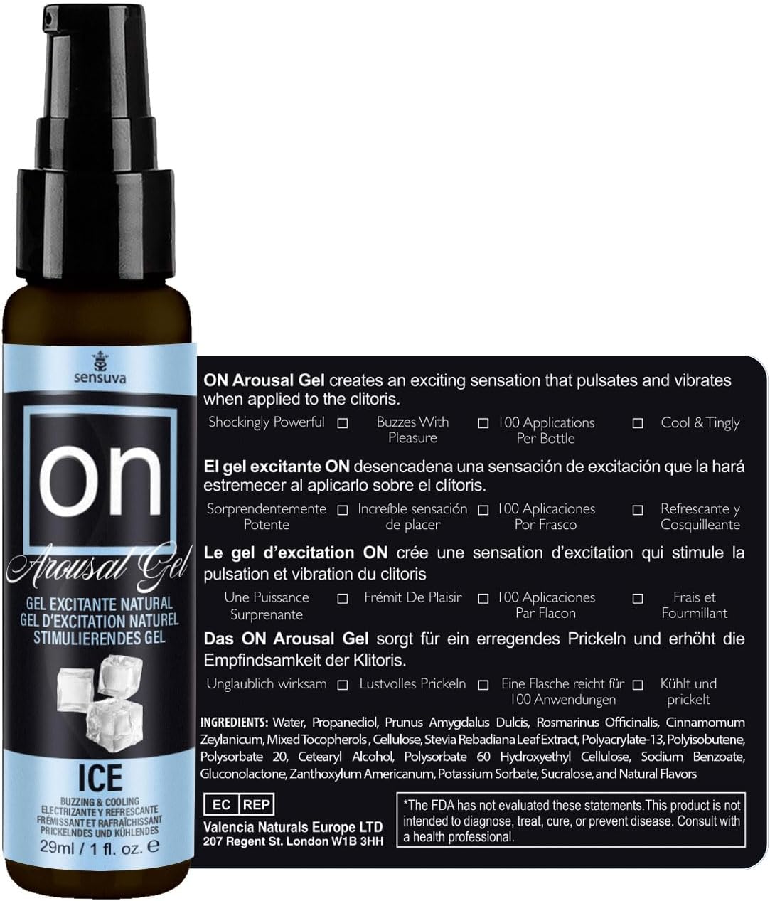 On Ice Arousal Gel 1 fl oz. (29ml) Bottle - DragonVitality