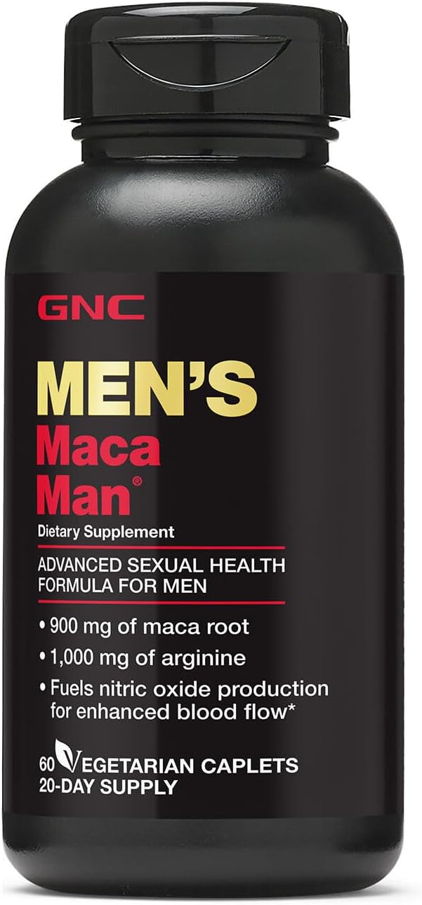 GNC Men's Maca Man, Twin Pack, 60 Caplets per Box, Fuels Nitric Oxide Production for Enhanced Blood Flow - DragonVitality