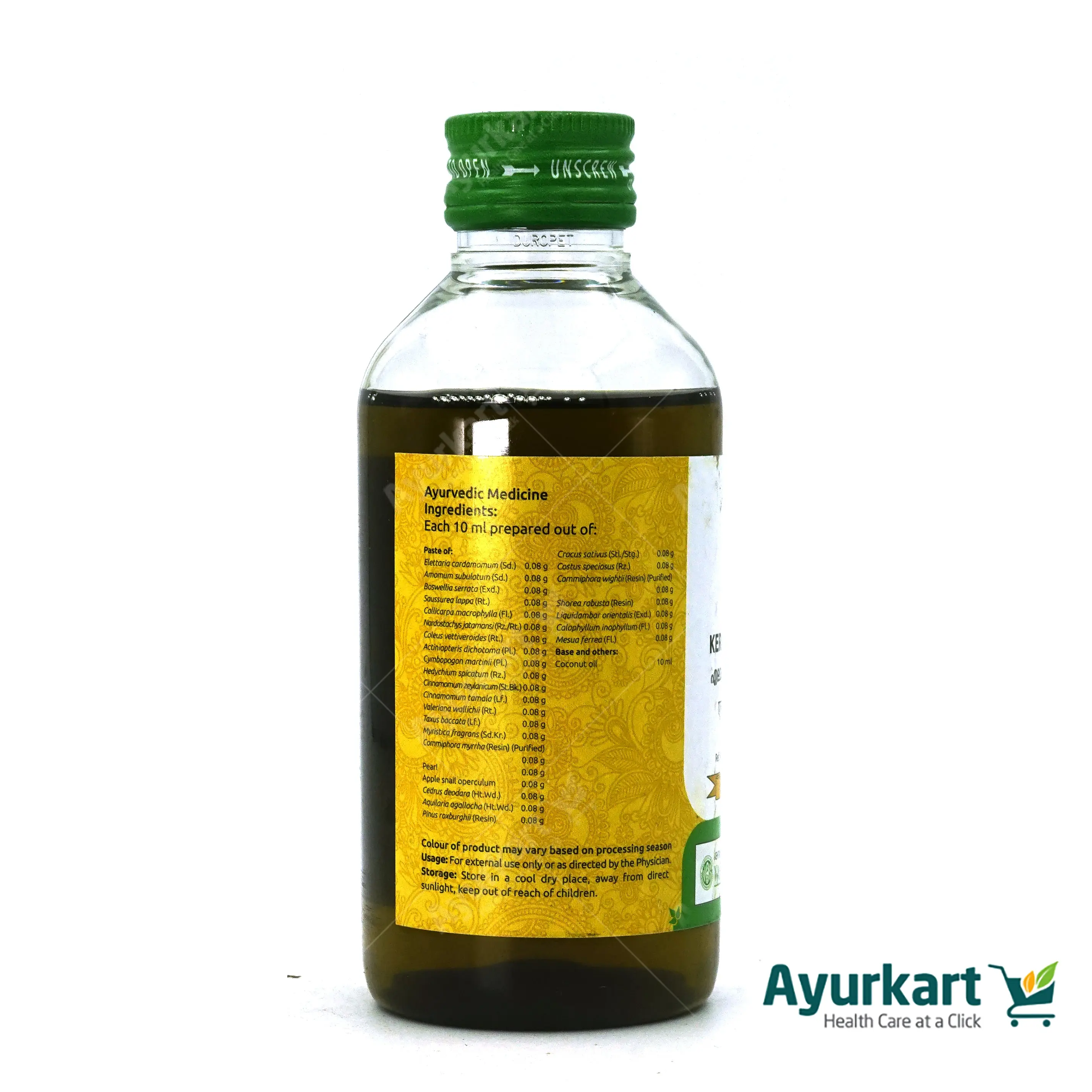 Eladi Kera Thailam - 200ML - Vaidyaratnam - DragonVitality