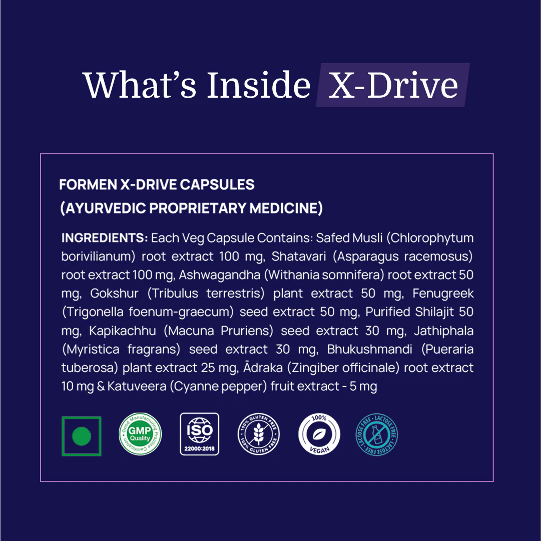 X-Drive - Safed Musli, Shilajit & Ashwagandha for Performance - DragonVitality