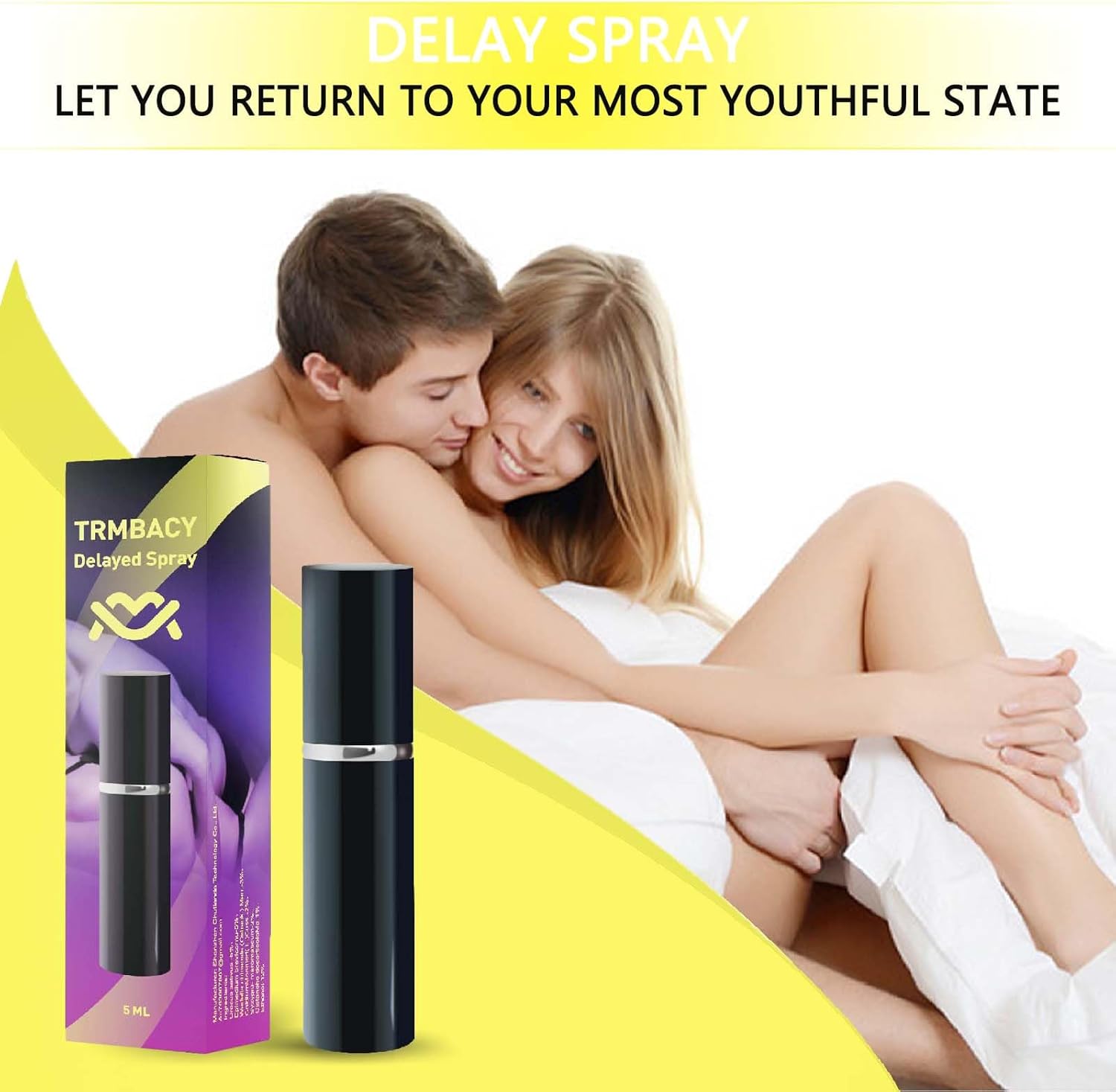 Trmbacy - Men Enhancers - Desensitizing Delay Spray for Men clinically Proven to Help You Last Longer in Bed - Delay and Enhance Pleasure - Delay Sprayer-5ml (Yellow)… - DragonVitality