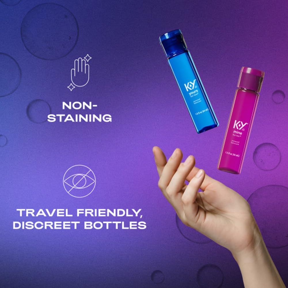 K-Y Yours+Mine Adult Toy Friendly 3 Fl Oz. Personal Lubricant for Couples, Men, Women, Pleasure Enhancer, Vaginal Moisturizer, Arousal Stimulant - DragonVitality