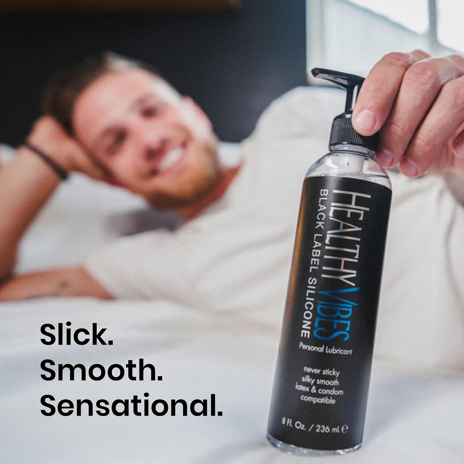 Black Label Silicone Based Personal Lubricant- Lasts Long & Easy to Clean, Water Resistant Lube, Lubricant for Privacy Safe for Most Skin Types- 8 oz - DragonVitality