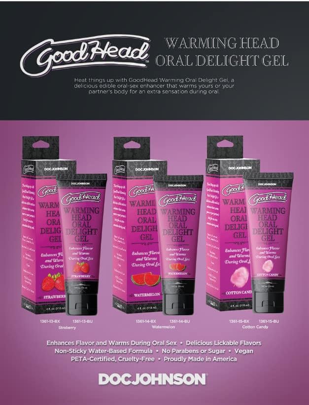 Doc Johnson GoodHead - Warming Oral Delight Gel - Strawberry - 4 fl. oz. (118 ml) - DragonVitality