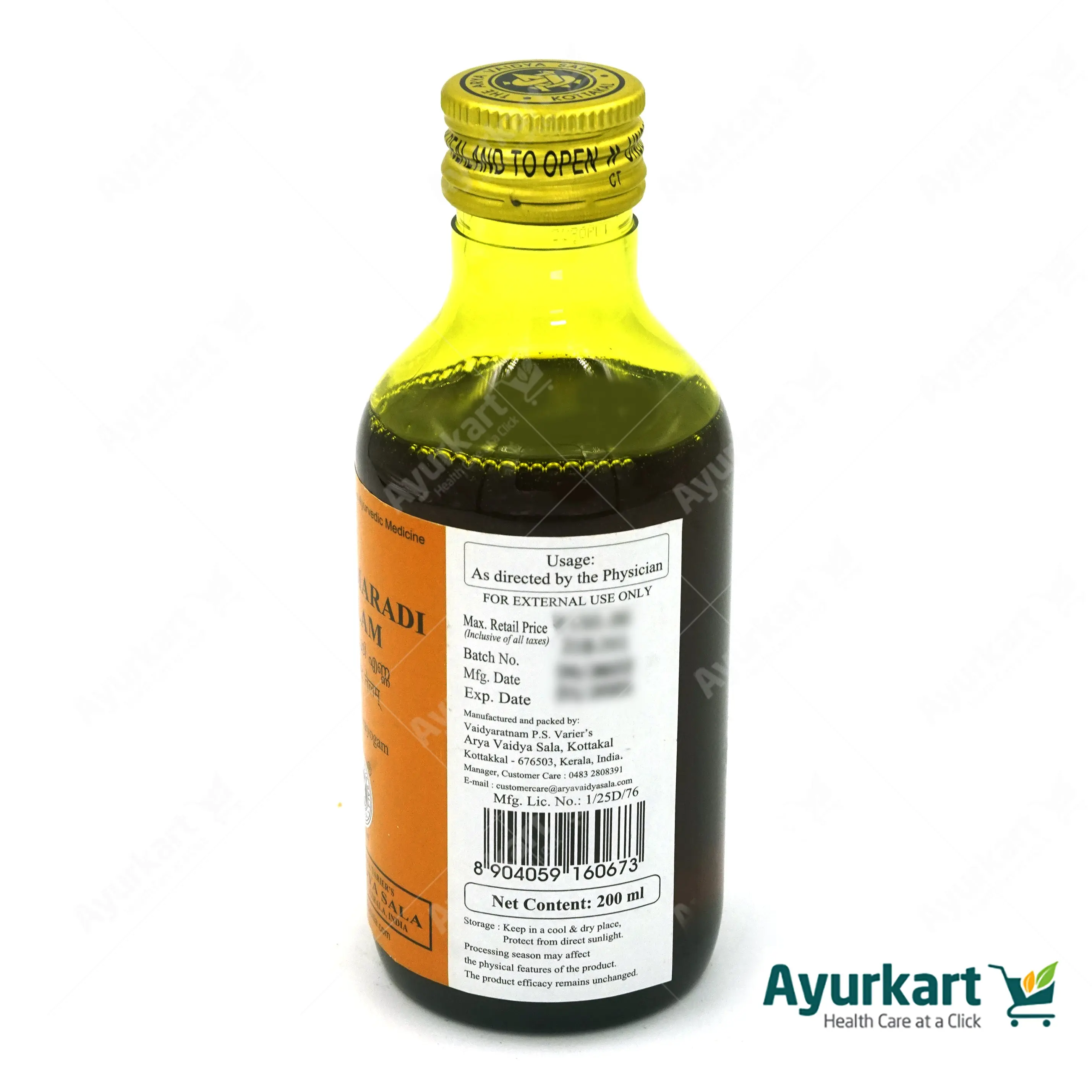Nalpamaradi Tailam - 200ML- Kottakkal - DragonVitality