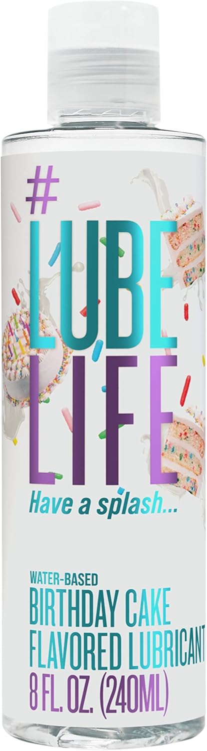Lube Life Water-Based Strawberry Flavored Lubricant, Personal Lube for Men, Women and Couples, Made Without Added Sugar, 8 Fl Oz - DragonVitality