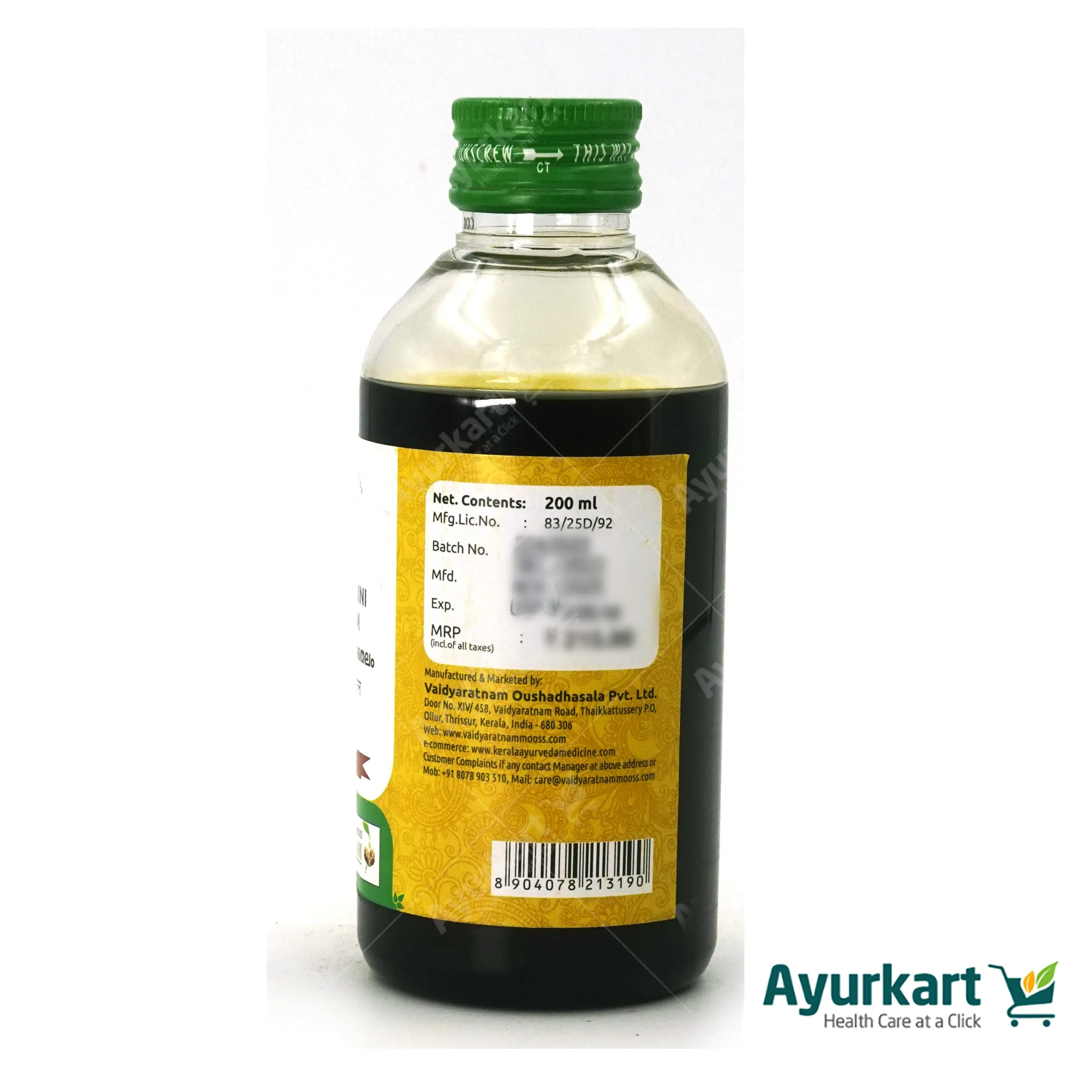 Kesaranjini Thailam - Vaidyaratnam - DragonVitality