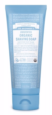 Dr Bronner's Organic Shaving Soap Unscented 207ml
