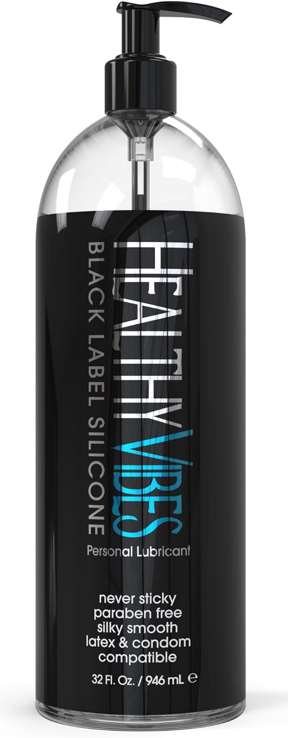 Black Label Silicone Based Personal Lubricant- Lasts Long & Easy to Clean, Water Resistant Lube, Lubricant for Privacy Safe for Most Skin Types- 8 oz - DragonVitality