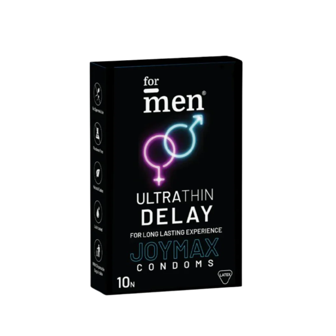 JoyMax Ultra Thin Delay Condoms – Feel More, Last Longer (10 Pack)