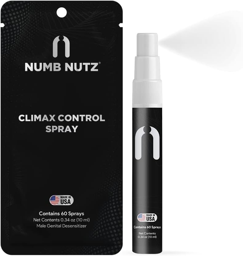 Delay Spray for Him, 60 Pumps, Numb Nutz Last Longer Bed Premature Ejaculant Control Sexual Enhancers, Desensitizing Spray Sex Men, Climax Delay Spray for Men 0.34 Fl Oz (Pack of 1) 1 0.34 Fl Oz - DragonVitality