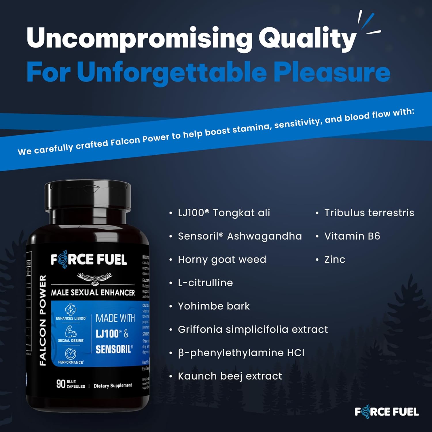 Herbal Supplement Sex Pills for Men – Last Longer in Bed and Enhance Erection Sensitivity – Includes Lab-Tested LJ100 Tongkat Ali & Sensoril Ashwagandha – 30 Doses for Men Aged 25-60 – Falcon Power - DragonVitality
