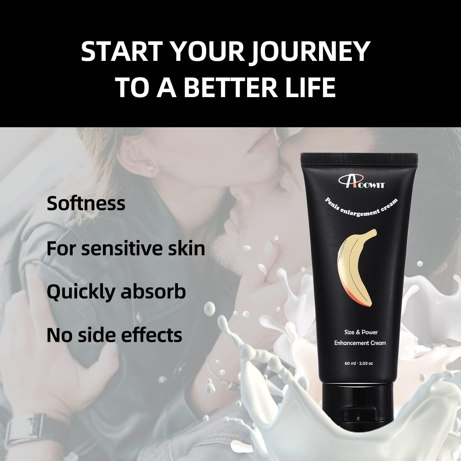 Male Enlargement Cream, Private Part Enlargement, Penile Health Care Cream, Penis Extender Massage Cream, Thicker Longer and Stronger for Men 60ml - DragonVitality