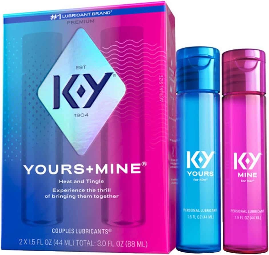 K-Y Yours+Mine Adult Toy Friendly 3 Fl Oz. Personal Lubricant for Couples, Men, Women, Pleasure Enhancer, Vaginal Moisturizer, Arousal Stimulant - DragonVitality