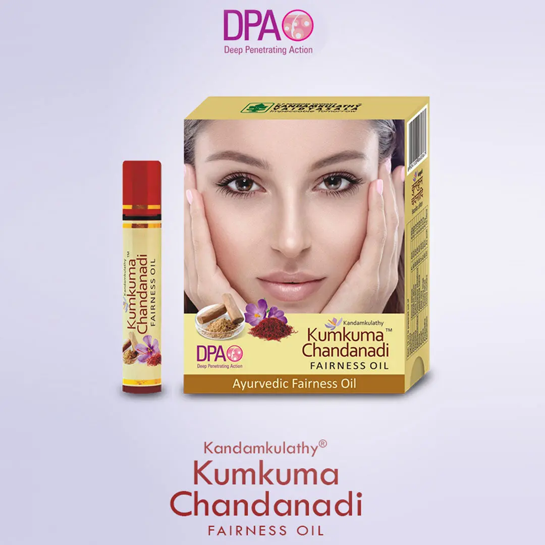 Kumkuma Chandadi Fairness Oil - 10ML -Kandamkulathy Vaidyasala