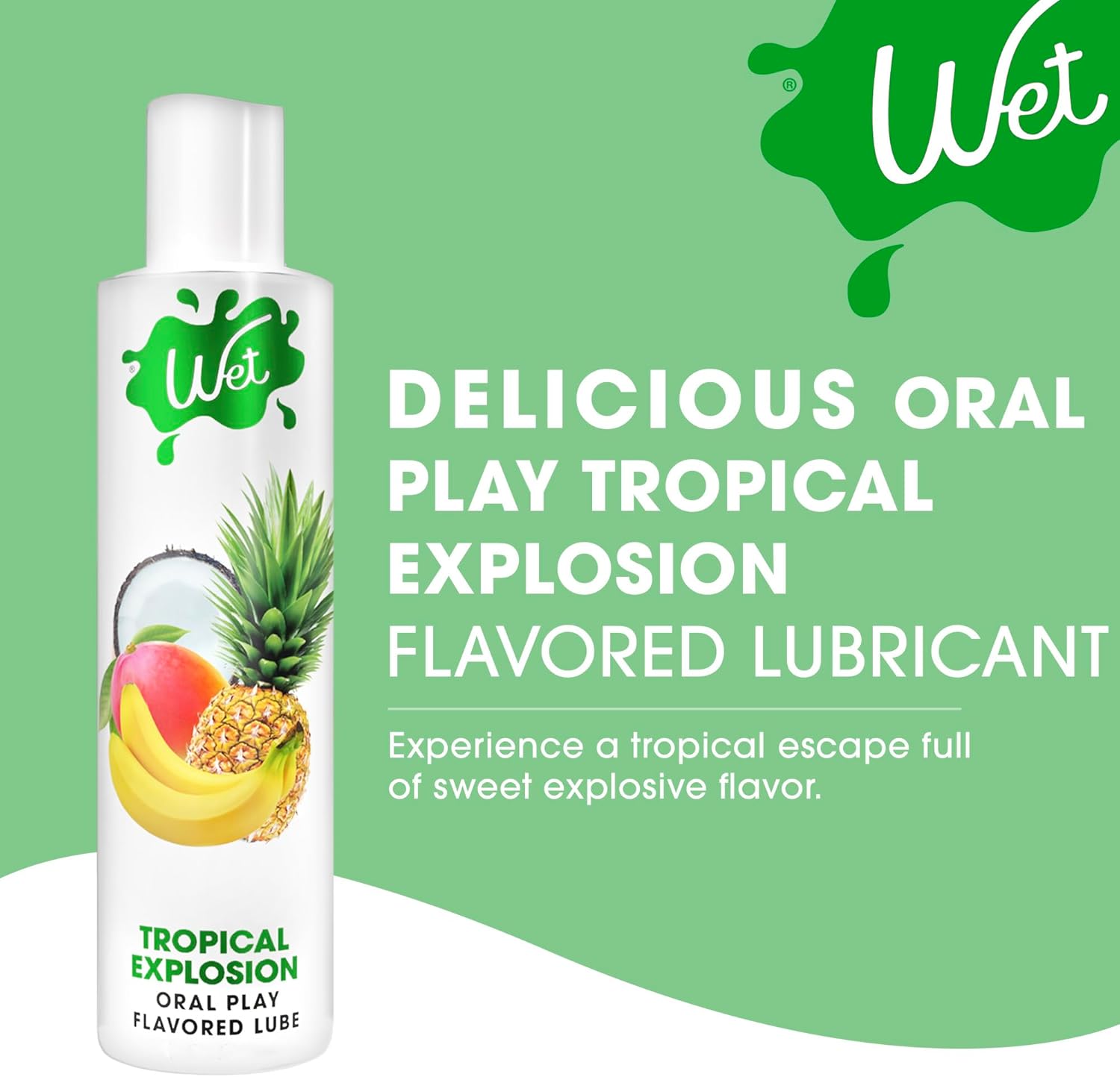 Wet Sexy Strawberry Premium Flavored Edible Lube for Men, Women and Couples | Long-Lasting, Condom Safe, Sugar Free, 9 fl oz - DragonVitality