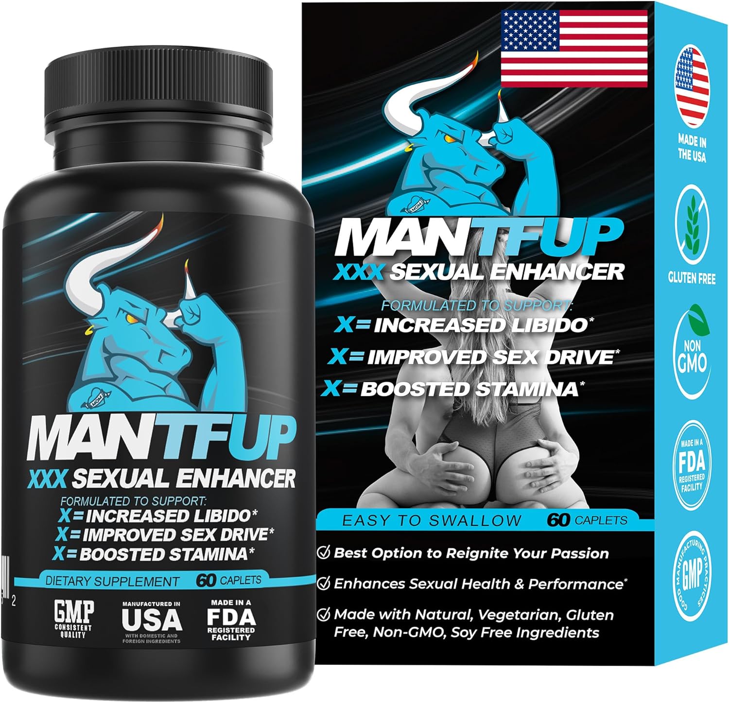 MANTFUP Daily Sexual Enhancer for Men | Boost Libido, Testosterone, Pleasure & Performance, Fast-Acting Enhancement | Potenciadores de Testosterona - DragonVitality