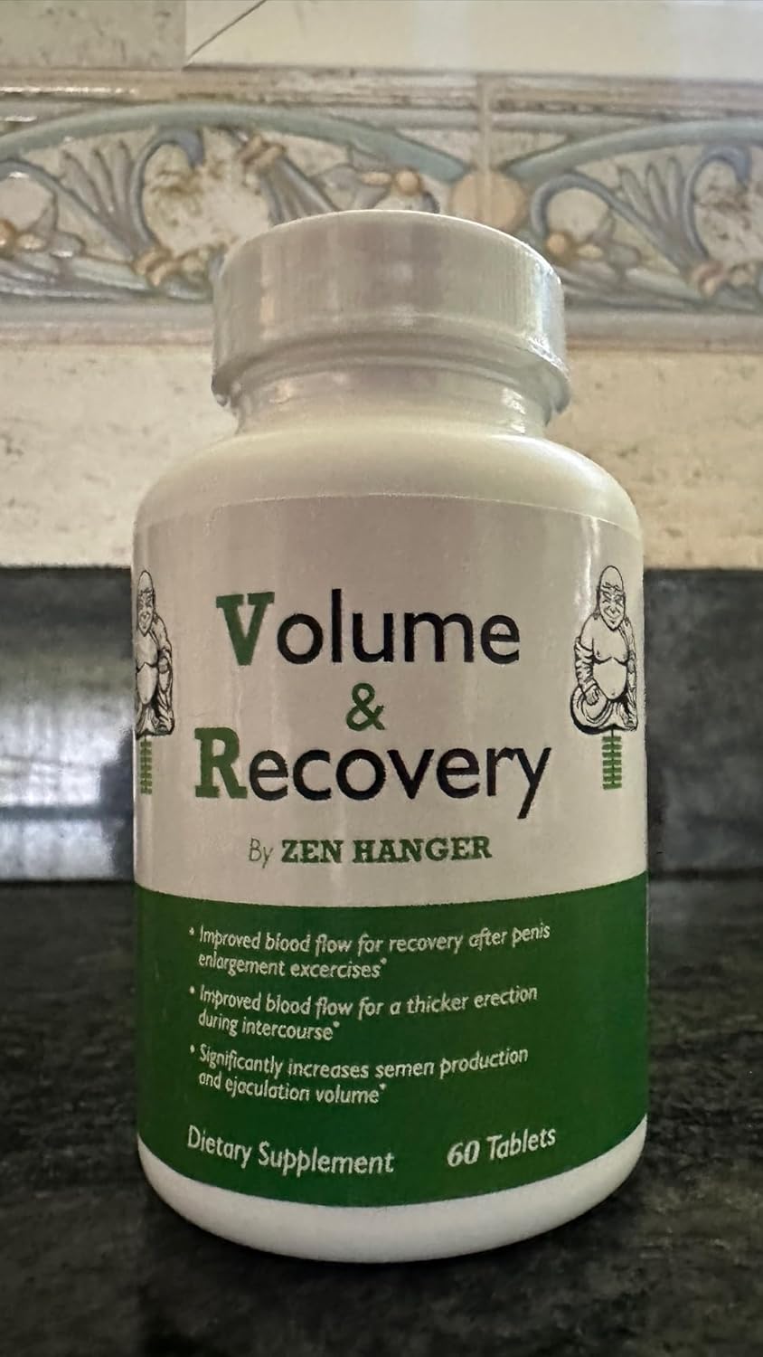 Zen Hanger Male Size Enhancement Pills (60 Count/Bottle, 2 Bottles) - Mens Supplement for Volume & Recovery After Enlargement Exercises - Penis Girth & Enlargement Pills - DragonVitality