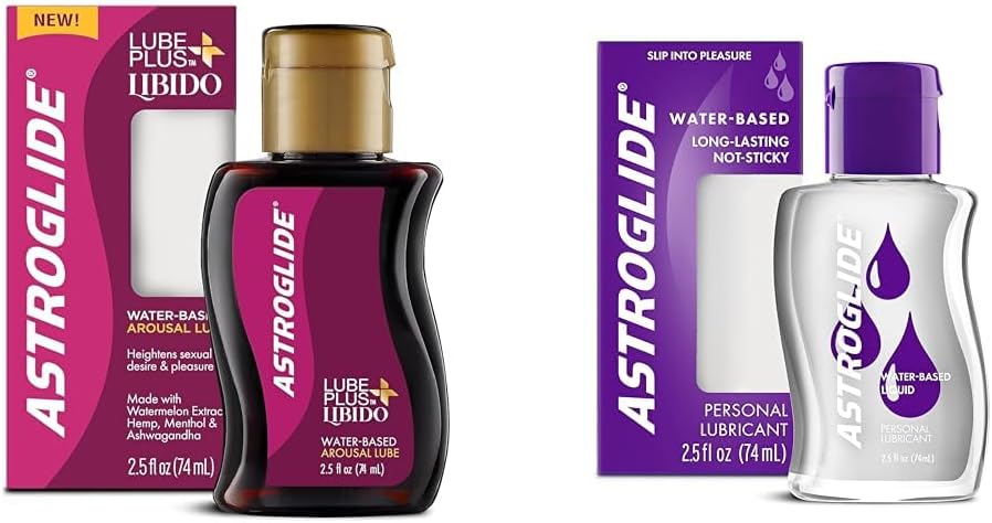 Astroglide Lube Plus Libido (2.5oz), Intimate Arousal Lube Heightens Desire and Sensitivity, Water Based Personal Lubricant, Enhances Pleasure for Women, Men, Couples, Travel Size (Packaging May Vary) - DragonVitality
